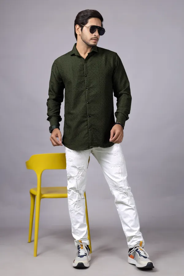 Green_Color_New_Latest_Collection_Men's_Shirt