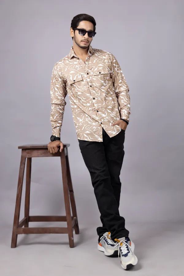 Men_Yellow_Custom_Fit_Printed_Full_Sleeves_Casual_Shirts
