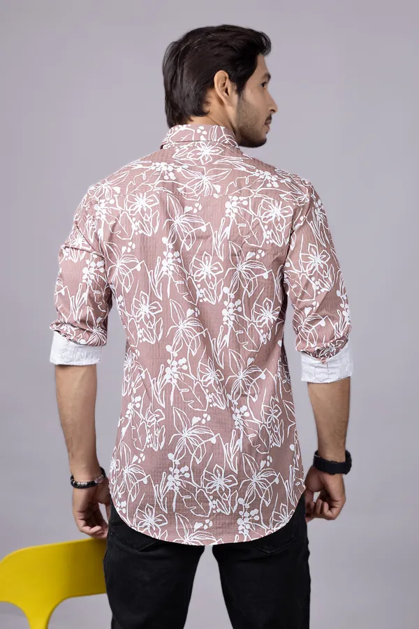Peach_Casual_Printed_Full_Sleeve_Double_Pocket_Shirt