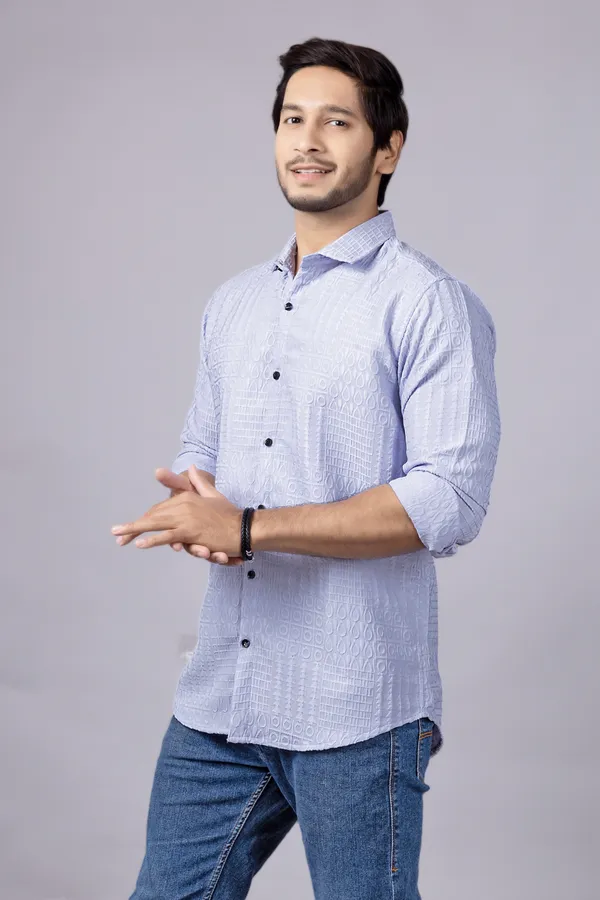 Purple_Casual_Roll_Up_Sleeve_Solid_Printed_Men_Shirt