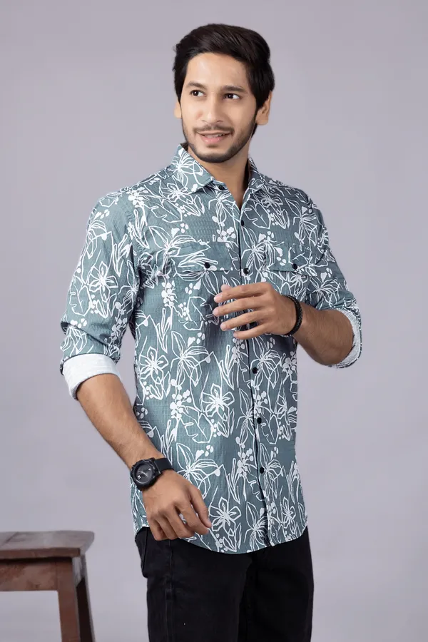 Teal_Casual_Printed_Full_Sleeve_Double_Pocket_Shirt