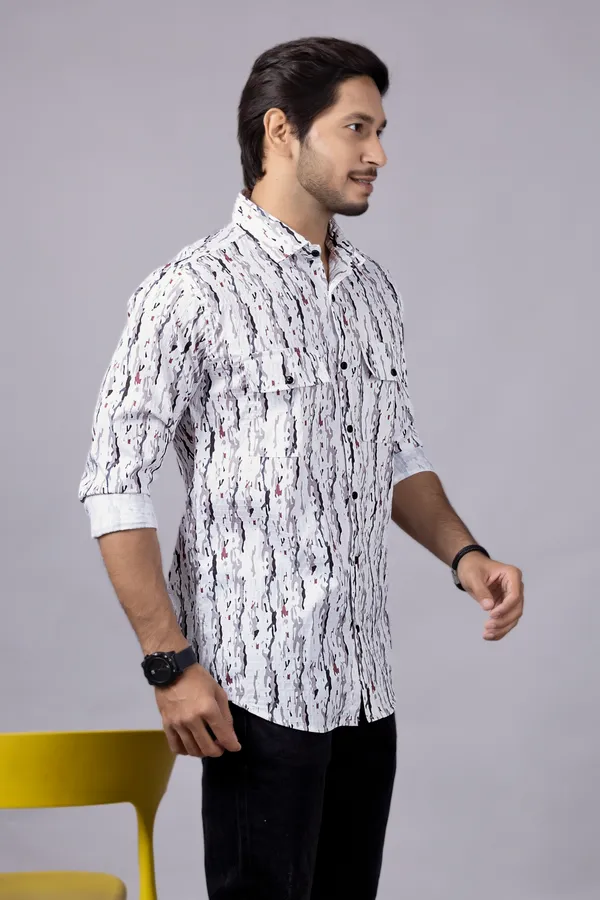 White_Casual_Printed_Full_Sleeve_Double_Pocket_Shirt