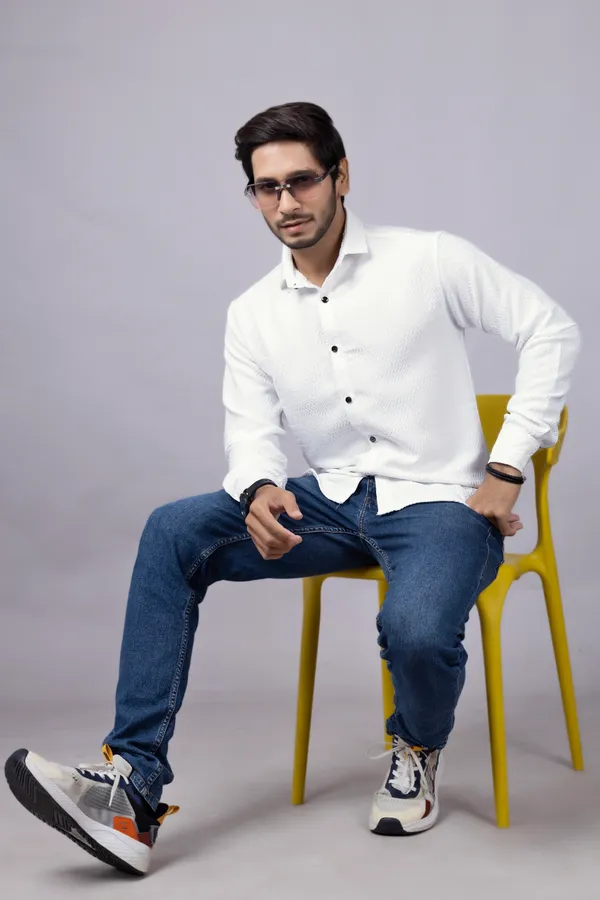White_Color_New_Latest_Collection_Men's_Shirt