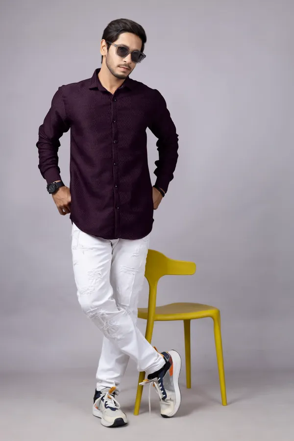 Wine_Color_New_Latest_Collection_Men's_Shirt
