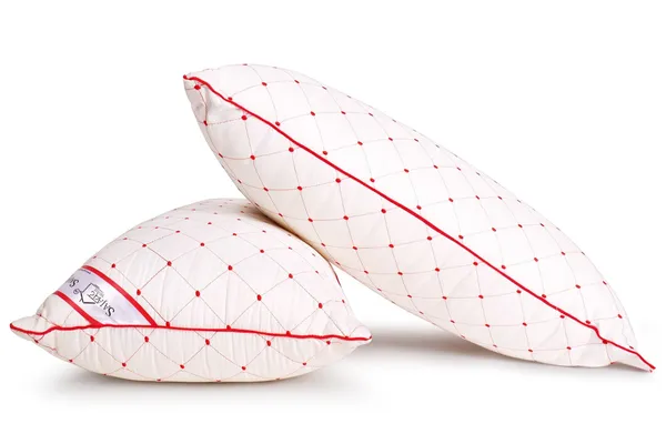 White_With_Red_Embroidery_Outer_Cover_Comfortable_Supportive_Pillow_For_Linens_&_Bedding_Bedding_(17x27_inch)