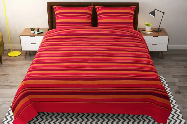 Red_&_Orange_Stripe_100%_Cotton_Bed_Sheet_With_Pillow_Covers_(90X100_Inch)