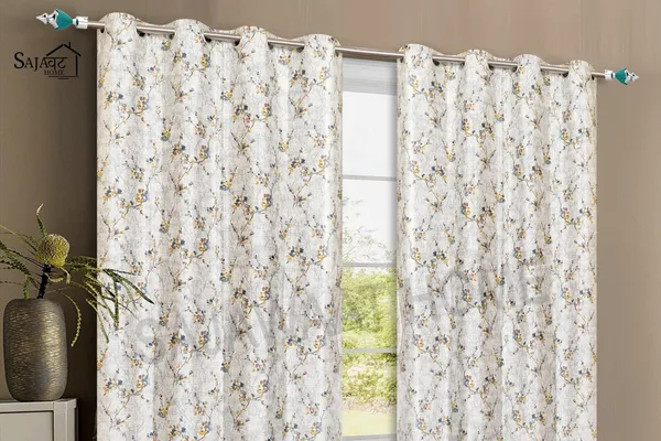 Grey_Floral_Print_Textured_Curtain