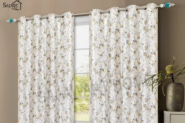 Grey_Floral_Print_Textured_Curtain