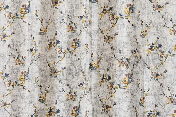 Grey_Floral_Print_Textured_Curtain