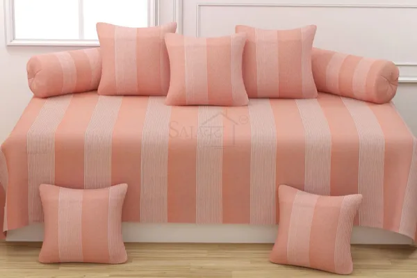 Light_Orange_&_White_Stripe_Single_Bed_Sheet_Set_(60X90_Inch)