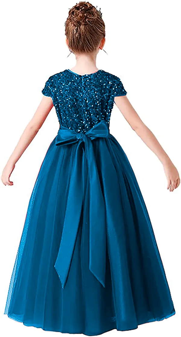 Morpichh_Fancy_Stylish_Party_Wear_Short_Sleeve_Embroidered_Work_Long_Gown_Dress_For_Girls