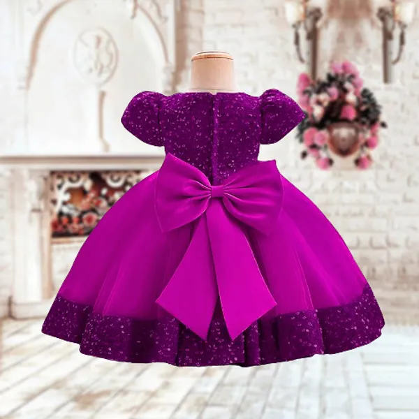 Purple_Fancy_Stylish_Party_Wear_Short_Sleeve_Embroidered_Sequin_Work_Frock_Dress_For_Girls