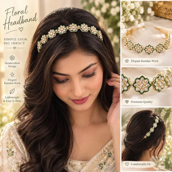 Elegant_Kundan_Floral_Headband_for_Women_|_Handcrafted_Pearl_&_Green_Stone_Hair_Accessory_|_Stylish_Ethnic_Hairband_for_Wedding_&_Festive_Wear