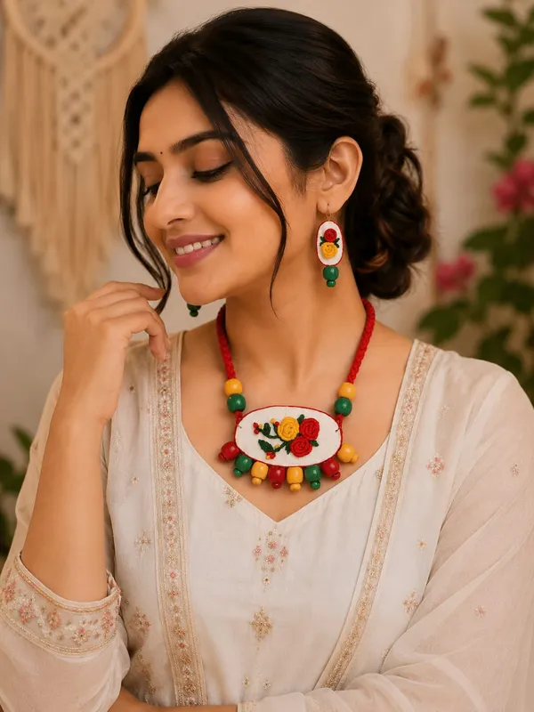 Handmade_Floral_Embroidered_Necklace_Set_for_Women_|_Thread_Work_Necklace_with_Matching_Earrings_|_Boho_Ethnic_Statement_Jewellery_|_Lightweight_Handmade_Fashion_Jewellery