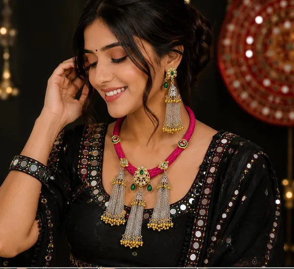 Handmade_Pink_Thread_Necklace_Set_for_Women_|_Kundan_Tassel_Jewellery_Set_with_Long_Statement_Earrings_|_Ethnic_Festive_Wear