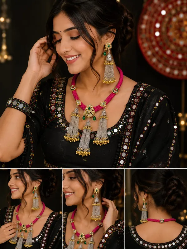 Handmade_Pink_Thread_Necklace_Set_for_Women_|_Kundan_Tassel_Jewellery_Set_with_Long_Statement_Earrings_|_Ethnic_Festive_Wear