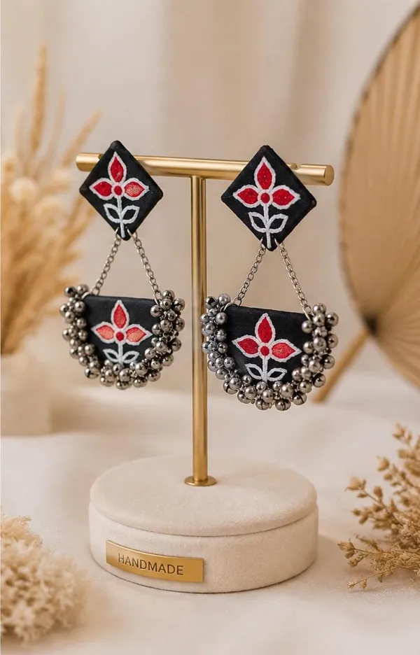 Handmade_Traditional_Floral_Chandbali_Earrings_for_Women_|_Black_Fabric_Statement_Earrings_|_Ethnic_Party_&_Festive_Jewellery