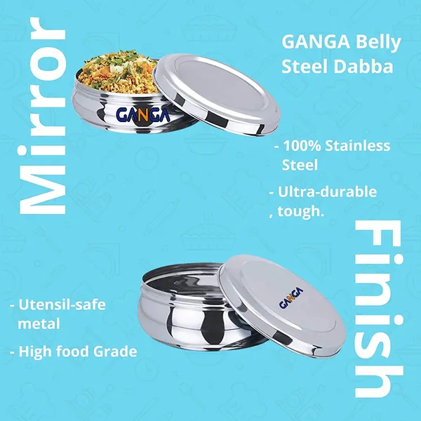 Silver_Stainless_Steel_Puri_&_Roti_Dabba_Canister_|Storage_Box_Container_|_Chocolate_Chapati_Dabba/Utility_Box_1.2_Liters_/_16Cm,_Size_10