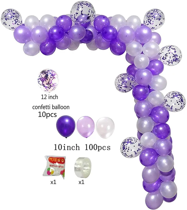 White_&_Purple_Diy_Balloon_Arch_Garland_Kit_(112_Pcs)