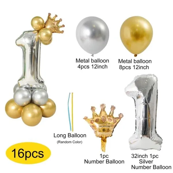 Multicolor_Crown_&_Foil_Balloons_|_For_1St_Birthday_Celebration_(Number_1)_(32_Inch)_(16_Pcs)