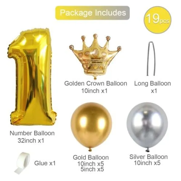 Multicolor_Crown_&_Foil_Balloons_|_For_1St_Birthday_Celebration_(Number_1)_(32_Inch)