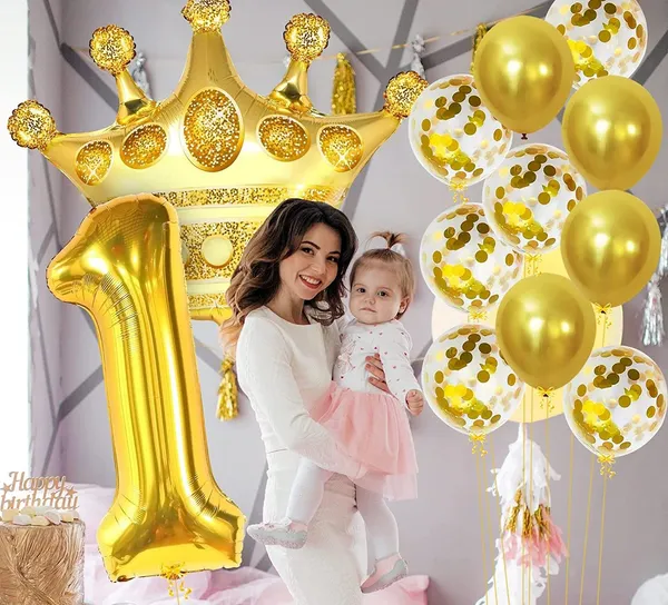 Multicolor_Crown_&_Foil_Balloons_|_For_1St_Birthday_Celebration_(Number_1)_(32_Inch)_(12_Pcs)
