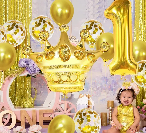 Multicolor_Crown_&_Foil_Balloons_|_For_1St_Birthday_Celebration_(Number_1)_(32_Inch)_(12_Pcs)