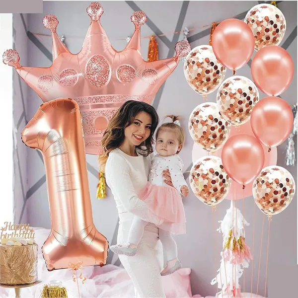 Multicolor_Crown_&_Foil_Balloons_|_For_1St_Birthday_Celebration_(Number_1)_(32_Inch)_(12_Pcs)