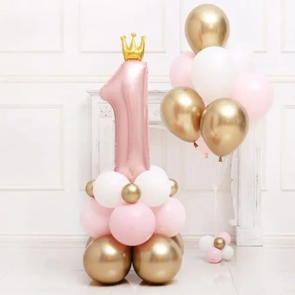 Multicolor_Crown_&_Foil_Balloons_|_For_1St_Birthday_Celebration_(Number_1)_(32_Inch)