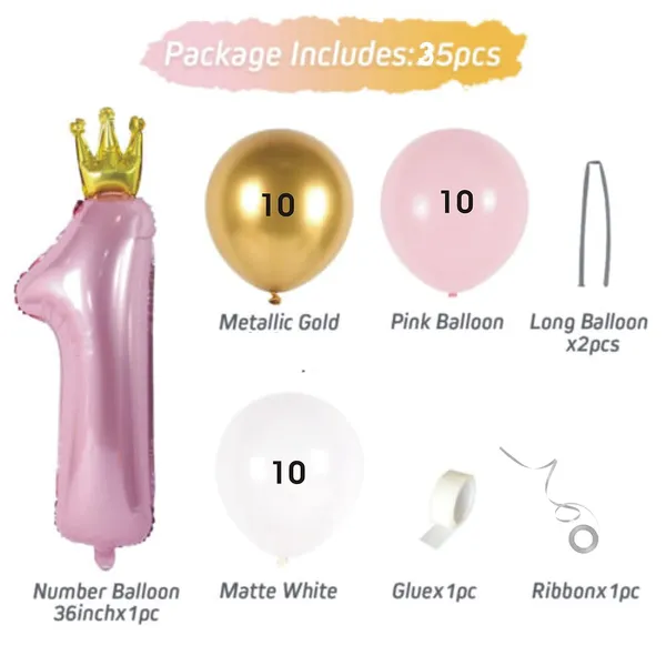 Multicolor_Crown_&_Foil_Balloons_|_For_1St_Birthday_Celebration_(Number_1)_(32_Inch)