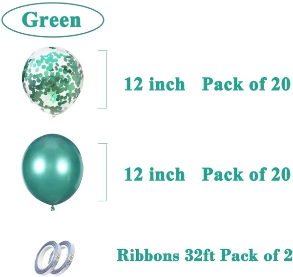 Green_Chrome_Confetti_Latex_Balloons_And_Ribbons_Decorations_Set_(Pack_Of_42)_(64_Ft_Ribbon)_(12_Inch)