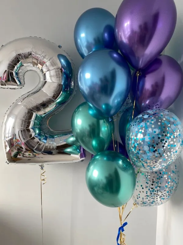 Multicolor_Girl_Boy_2Nd_Birthday_Theme_Foil_Balloons_(Number_2)_(32_Inch)_(13_Pcs)