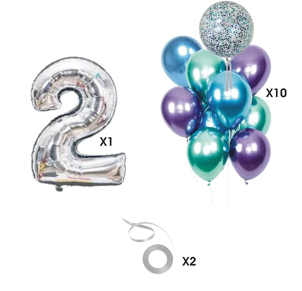 Multicolor_Girl_Boy_2Nd_Birthday_Theme_Foil_Balloons_(Number_2)_(32_Inch)_(13_Pcs)
