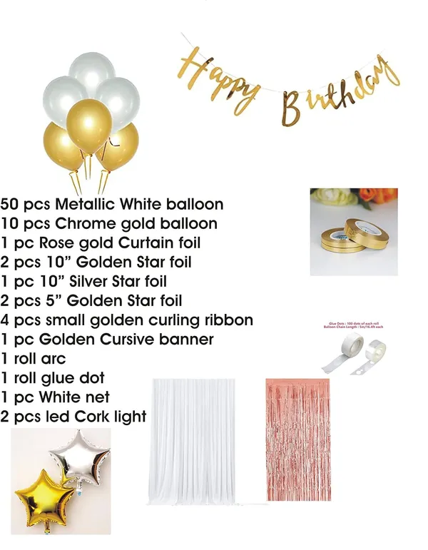 White_Gold_&_Silver_Balloons_Net_Backdrop_Led_Light_|_For_Party_Decoration_(10Ft_X_5Ft)_(76_Pcs)