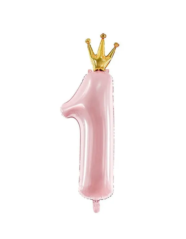 Pink_Number_1_Foil_Balloon_With_Crown_(32Inch)_Birthday_Party_Supplies