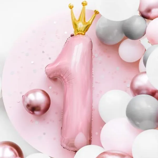 Pink_Number_1_Foil_Balloon_With_Crown_(32Inch)_Birthday_Party_Supplies