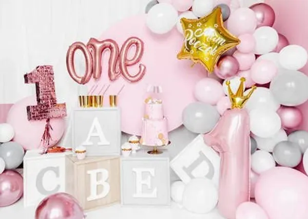 Pink_Number_1_Foil_Balloon_With_Crown_(32Inch)_Birthday_Party_Supplies