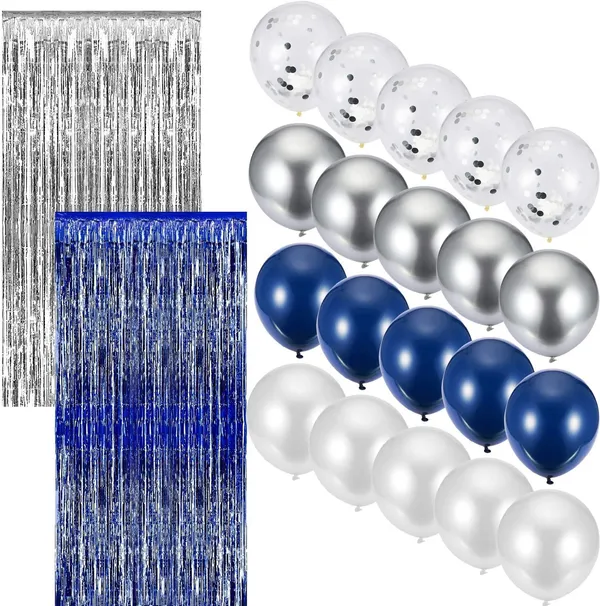 Silver_&_Navy_Blue_Confetti_Balloons_2_Pieces_Foil_Metallic_Fringe_Curtains_|_For_Birthday_Wedding_Party_(40_Pcs)