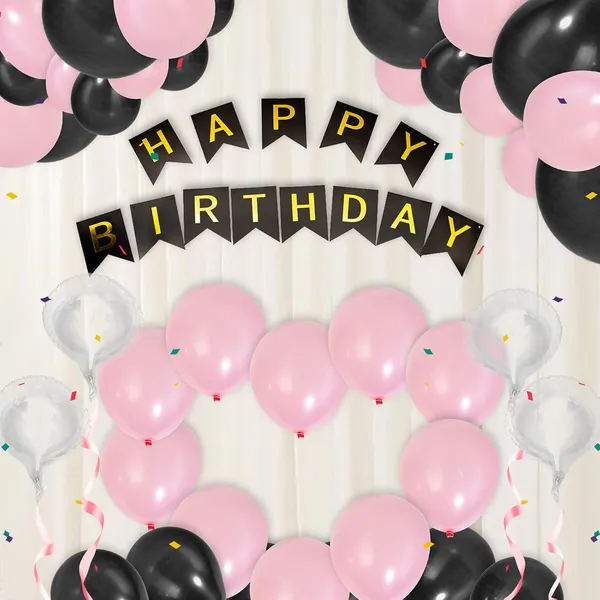 Pink_And_Black_Metallic_Chrome_Latex_Balloons_|_For_Kids_Birthday_Wedding_Decorations