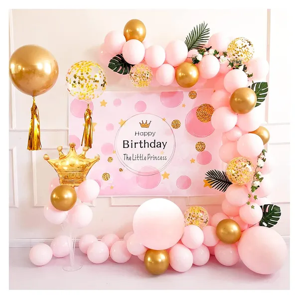 Pink_And_Gold_Metallic_Chrome_Latex_Balloons_|_For_Kids_Birthday_Wedding_Decorations