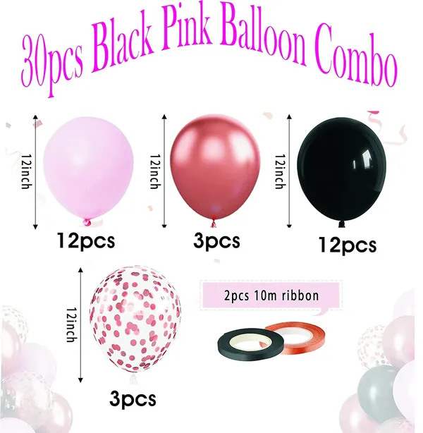 Black_&_Pink_Latex_Metallic_Confetti_Balloons_With_Ribbons_|_For_Birthday_Bridal_Shower_Anniversary_Wedding_Graduation_Decoration_(30_Pcs)_(12_Inch)