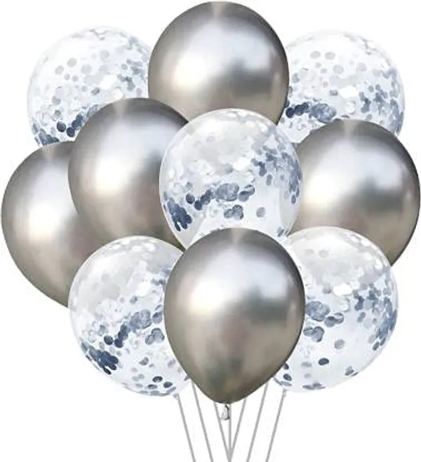 Silver_5_Chrome_5_Confetti_Balloons_And_2_Heart_Foil_Balloons_|_For_Bride_Party_Bachelorette