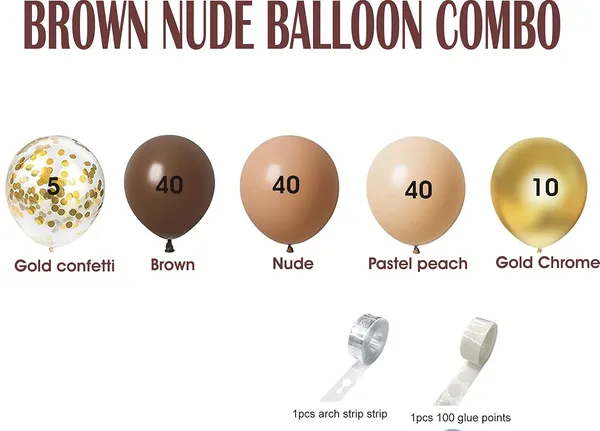 Brown_Nude_&_Gold_Balloons_|_For_Teddy_Bear_Baby_Shower_Jungle_Safari_Birthday_Party_Decorations_|_For_Kids(Plastic)_(140_Pcs)_(12_Inch_|_10_Inch)