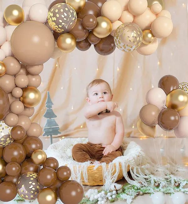 Brown_Nude_&_Gold_Balloons_|_For_Teddy_Bear_Baby_Shower_Jungle_Safari_Birthday_Party_Decorations_|_For_Kids(Plastic)_(140_Pcs)_(12_Inch_|_10_Inch)