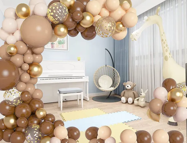 Brown_Nude_&_Gold_Balloons_|_For_Teddy_Bear_Baby_Shower_Jungle_Safari_Birthday_Party_Decorations_|_For_Kids(Plastic)_(140_Pcs)_(12_Inch_|_10_Inch)
