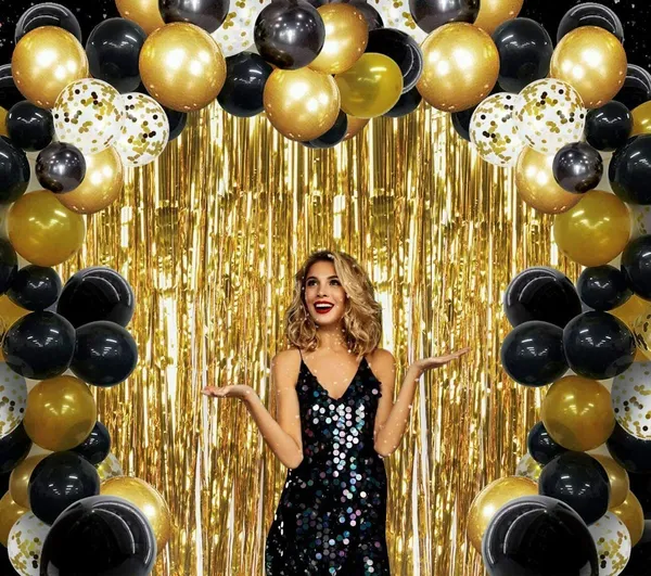 Golden_&_Black_Garland_Arch_Foil_Curtain_Birthday_Decoratio_Supplies_(Pack_Of_114)