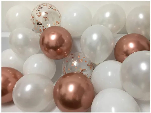 White_&_Rose_Gold_Latex_Metallic_Chrome_Confetti_Party_Balloons_|_For_Birthday_Bridal_Wedding_Graduation_Decor_(50_Pcs)