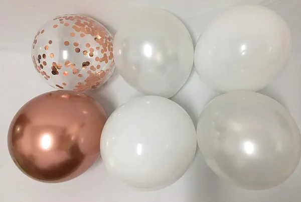 White_&_Rose_Gold_Latex_Metallic_Chrome_Confetti_Party_Balloons_|_For_Birthday_Bridal_Wedding_Graduation_Decor_(50_Pcs)