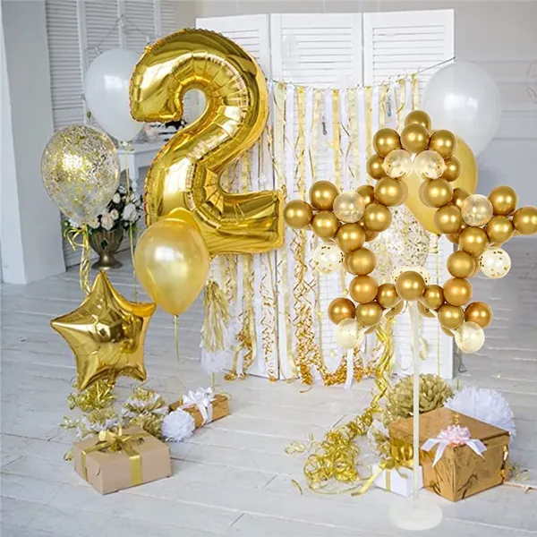 White_Balloon_Column_Kit_&_Star_Shape_Stand_Holder_Centerpieces_With_Sticks_&_Base_(Star_Shape)_(57_Inch_Stand)