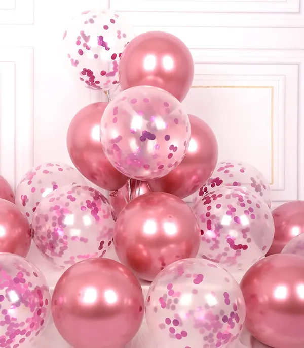Pink_Chrome_And_Confetti_Latex_Helium_Balloons_With_Ribbons_Decoration_Set_(42_Pcs)_(12_Inch)_(64_Ft_Ribbon)